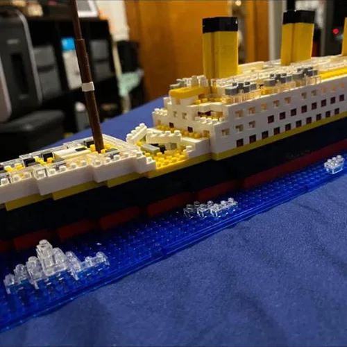 Vista 7 de Titanic Ship - Juego de bloques de construcción modelo de barco, juegos de rompecabezas 3D, juguetes educativos de bricolaje, juguete de ladrillos