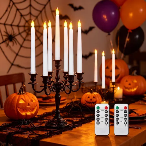Vista 4 de Tuanse - 24 velas LED sin llama de 11 pulgadas para Halloween, color blanco