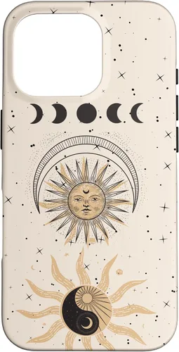Vista 20 de Mystical Tarot Card Aesthetic Sun Moon Phases Yin Yang Space Case for iPhone 17