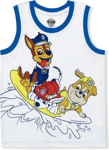 Vista 4 de Paw Patrol Nickelodeon Marshall, Rubble and Chase Boys Tank 2 Pack for Toddler and Little Kids GreyWhite