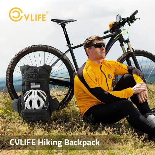 Vista 8 de CVLIFE Paquete de hidratación táctica de 3 litros, bolsa de agua ligera con vejiga para hombres y mujeres, mochila Molle resistente para senderismo