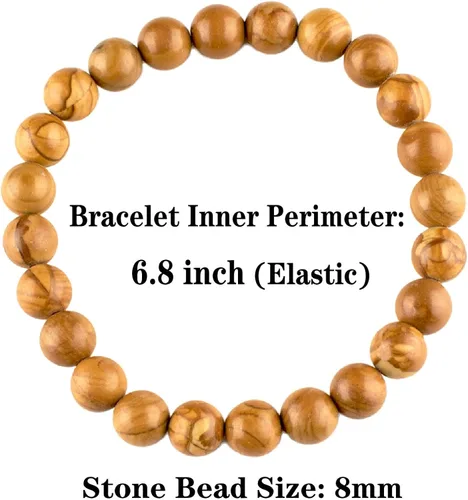 Vista 4 de TIGERSTAR Natural Lava Rock Beads Bracelet,Stretch Elastic Bracelets,Adjustable Braided Rope Gemstone Bracelets for Men Women
