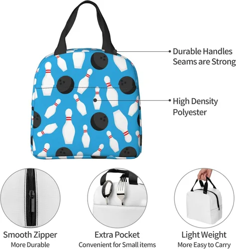 Vista 6 de VOOHDDY Bolsa de almuerzo con aislamiento de dibujos animados para hombres y mujeres, reutilizable, impermeable, portátil, hielera, térmica