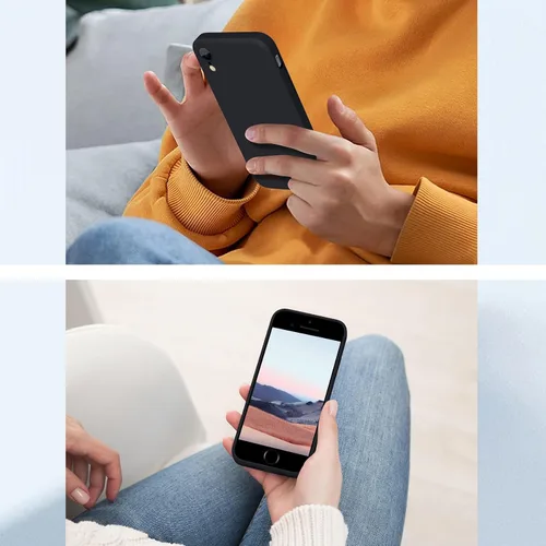 Vista 8 de Funda para iPhone XR de silicona líquida, protección de cuerpo completo, suave antiarañazos para iPhone XR, ajuste delgado, duradero, 6.1 pulgadas