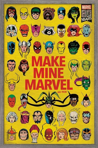 Vista 9 de Trends International Marvel Comics - Póster de 80 aniversario de Marvel - Póster de pared grupal, 22.375 x 34 pulgadas, versión sin marco