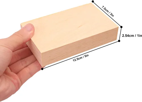 Vista 2 de Paquete de 20 bloques de madera de 3 x 5 pulgadas para manualidades, tablero rectangular de madera de 5 x 3 x 1 pulgadas para manualidades, tallado