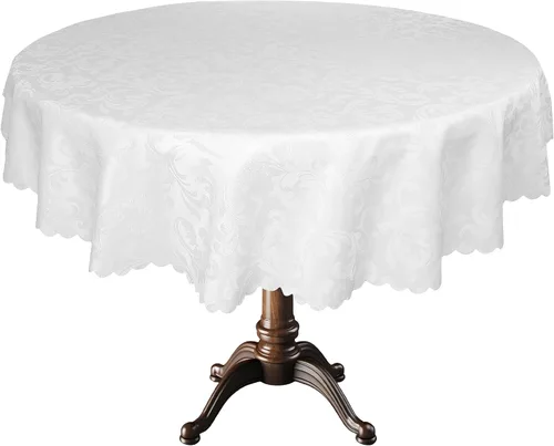 Vista 10 de Mantel EcoSol Designs de microfibra, con estampado de damascos, resistente a las arrugas y las manchas