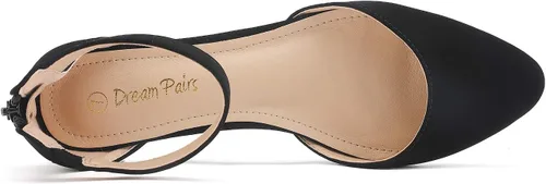 Vista 3 de DREAM PAIRS - Zapatos de mujer con correa para tobillo, tacón bajo de cuña