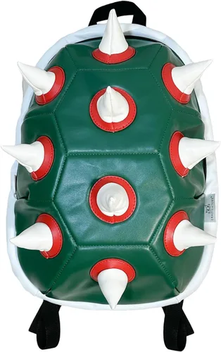 Vista 2 de CrazyCatCos Bowsette Koopa Mochila Super Crown Cool White Spiked Shell Daypack Cosplay Costume Accesorio Prop