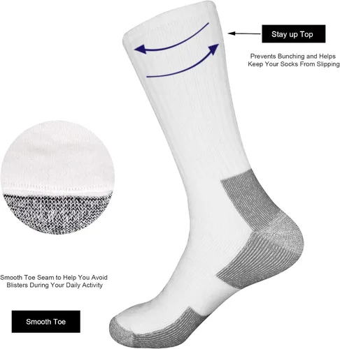 Vista 6 de Durcusie 10 pares de calcetines de algodón para hombre que absorben la humedad