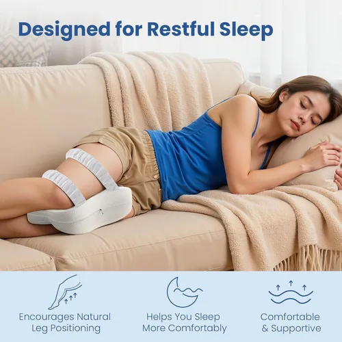 Vista 6 de JINXIA Almohada de rodilla para dormir de lado, cómoda almohada de espuma viscoelástica para dormir de lado, almohada para dormir entre piernas