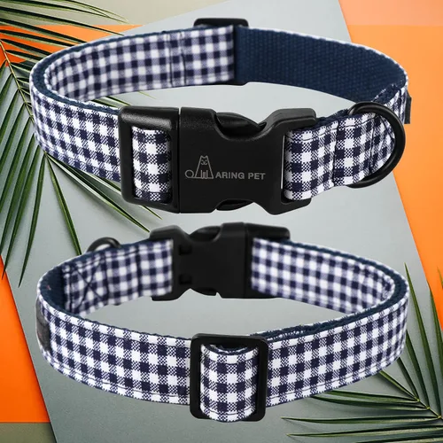 Vista 214 de Aring Pet Collar de algodón, ligero y ajustable, con hebilla de liberación rápida, para perros pequeños, medianos y grandes, para cachorros, S, Hoja