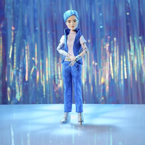 Vista 4 de Disney Princess Zombies 3 A-spen Fashion Doll - Muñeca de 12 pulgadas con pelo azul, traje de alienígena, zapatos y accesorios. Juguete para niños a
