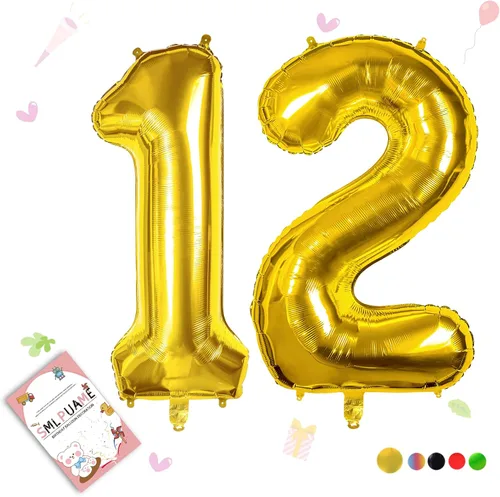 Vista 42 de Globos grandes de 40 pulgadas de números del 0 al 9, globos numéricos para decoración de fiesta de cumpleaños, globos de helio de aluminio