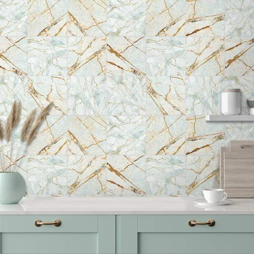 Vista 26 de Alwayspon 10 calcomanías de transferencia de azulejos de vinilo con efecto mármol, 6 x 6 pulgadas, calcomanías autoadhesivas para decoración de baño