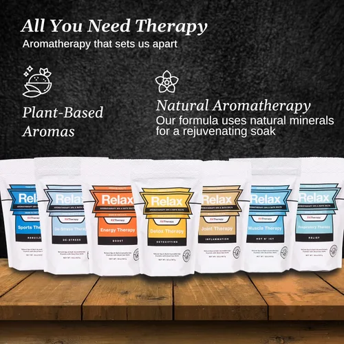 Vista 4 de Relax Spa & Bath, Epsom & Sales del Mar Muerto, sales de baño de aromaterapia para bañera de hidromasaje, baño o spa, infundidas con magnesio, 32