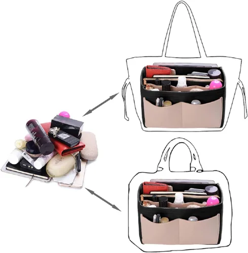 Vista 4 de ZTUJO Organizador de bolso, organizador de bolsa de fieltro con cremallera de metal, bolso y moldeador de bolso, para Speedy Neverfull Tote, 7