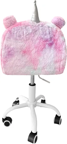 Vista 3 de Heritage Kids Silla de escritorio con ruedas de piel sintética para niños, arcoíris fresco 13 pulgadas de profundidad x 16 pulgadas de ancho x 29.3