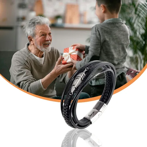 Vista 33 de Pulsera de cuero para hombre (mahua/matikou/yuanquan/8 Infinity)
