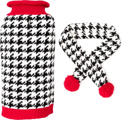 Vista 9 de The Worthy Dog Suéter de cuello alto de punto grueso, ropa cálida de invierno para perro, trajes de abrigo para mascotas para clima frío - XXS, gris