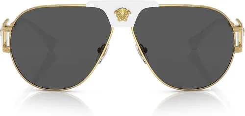 Vista 4 de Versace VE 2252 147187 - Gafas de sol piloto de metal dorado, lentes estándar gris oscuro