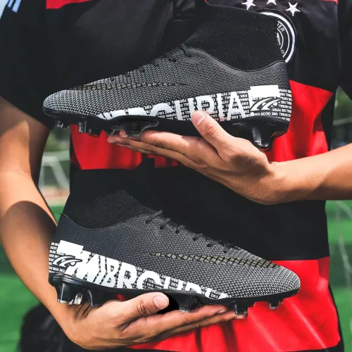 Vista 4 de Botas de fútbol de alta calidad para niños, botas de fútbol para hombres, tenis de césped y fútbol juvenil, terreno firme