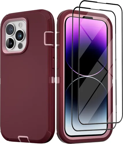 Vista 38 de Funda para iPhone 13 con 2 protectores de pantalla, resistente de grado militar, funda de cuerpo completo para hombres y mujeres (aguamarina + rosa)