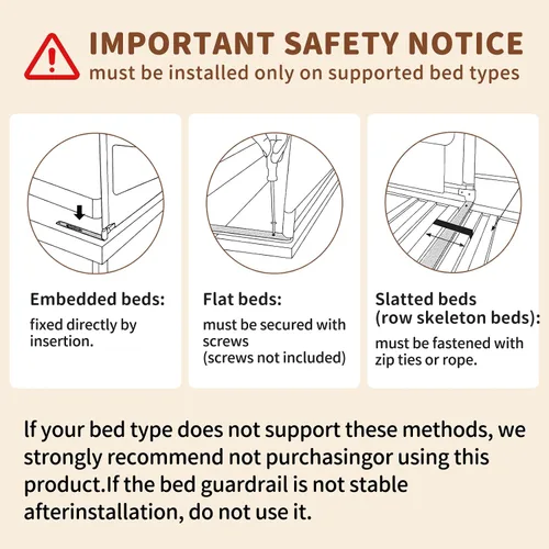 Vista 5 de Barandilla de cama de tamaño individual de 3 piezas para niños pequeños, protector de riel de cama de bebé de altura ajustable con barra