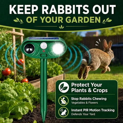 Vista 3 de 2026 Sonic Fortress Pro Deer Repellent Motion Activated Cat Deterrent Outdoor Solar Ultrasonic Animal Repeller with Strobe Light for Skunk Rabbit