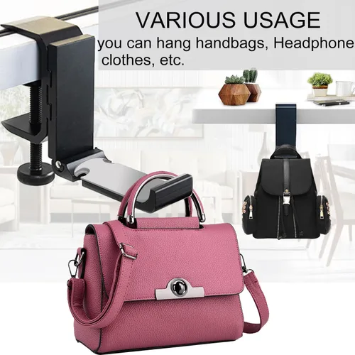 Vista 4 de Sentoda Juego de 2 ganchos plegables de aluminio para colgar bolsas para mujeres y niñas