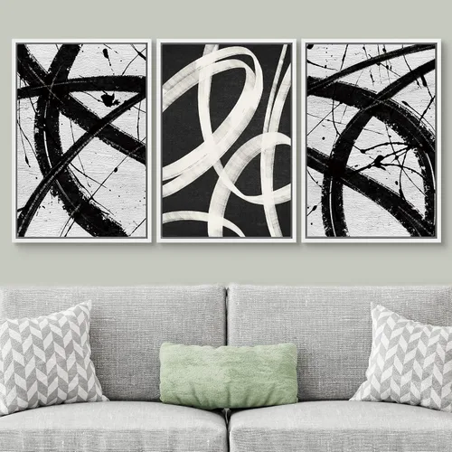 Vista 66 de SIGNWIN Lienzo enmarcado para pared, juego de arte neutro de bosque brumoso, ilustraciones en tono tierra, arte moderno, decorativo, bohemio