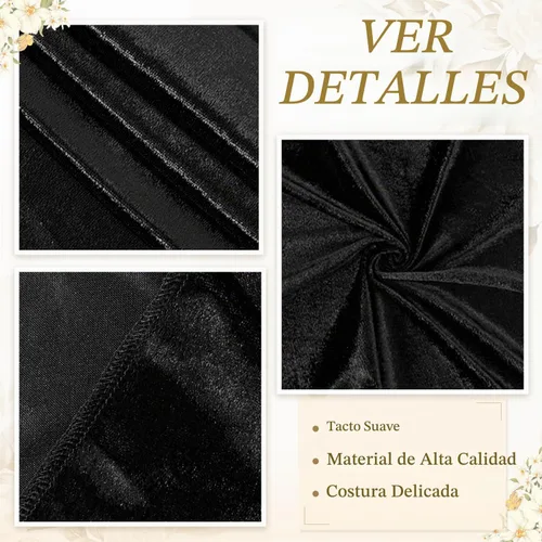 Vista 5 de Camino de pasillo negro de 4 x 15 pies para ceremonia de boda, alfombra de pasillo de terciopelo para pasillo, accesorios de boda para recepción