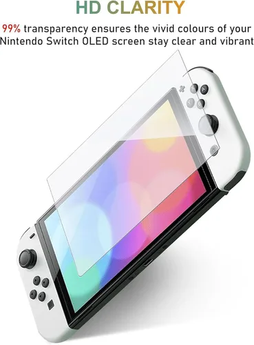 Vista 7 de Paquete de 3 protectores de pantalla de vidrio templado premium compatibles con Switch OLED