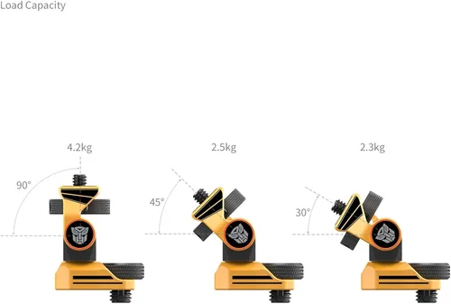 Vista 5 de SMALLRIG Soporte de monitor de cámara ajustable para estilo ARRI (edición Bumblebee), giro de 360° y soporte de inclinación de 180°, soporte