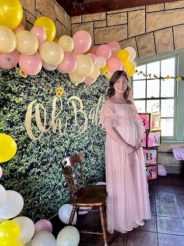 Vista 5 de Ever-Pretty Vestido de maternidad de tul con hombros descubiertos para mujer 20862