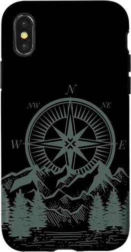 Vista 5 de iPhone 16 Compass Nautical Aesthetic Tree Mountains Landsacpe Case