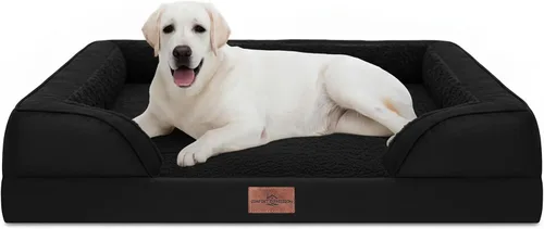 Vista 115 de Comfort Expression - Cama ortopédica para perros medianos, 28 x 19 pulgadas, cama impermeable y de apoyo de espuma con cojines removibles, sofá