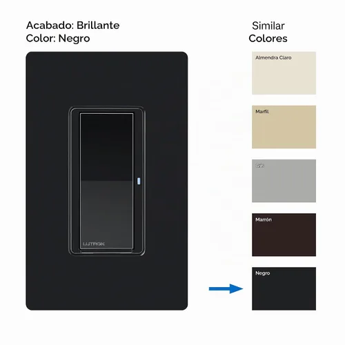 Vista 2 de Lutron Claro Interruptor de luz inteligente para iluminación Caseta, para luces LED, ventiladores, 5 amperios, un solo polo/3 vías, se requiere Negro