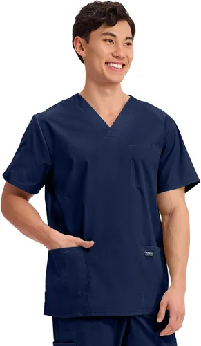 Vista 38 de Cherokee WW Professionals WW695 - Camisa de uniforme sanitario para hombre, con cuello en V