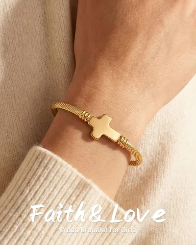 Vista 2 de Pulsera de cruz de confirmación católica regalos para adolescentes, niñas y mujeres