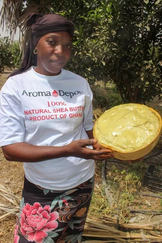 Vista 6 de Manteca de karité africana cruda de 3 lb. Amarillo/Dorado Grado A 100% pura Natural Fresca Hidratante, Ideal para pieles secas y agrietadas. Se