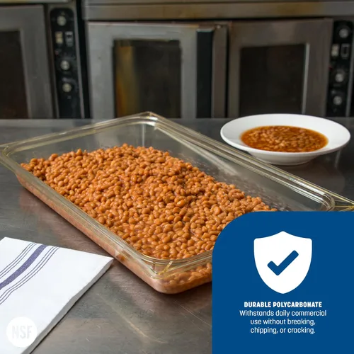 Vista 5 de Carlisle FoodService Products 10400B13 bandeja para alimentos de tamaño completo de alto calor, 7.6 cuartos de galón de capacidad, 20.0 in x 12.8 in