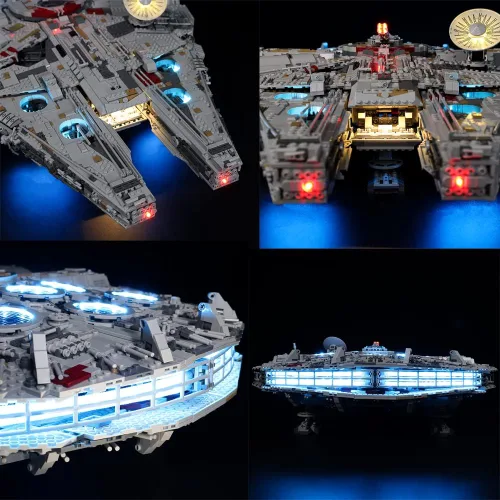 Vista 5 de RC con kit de luz LED de sonido para (Millennium Falcon 75192) Modelo de bloques de construcción, kit de iluminación de construcción compatible