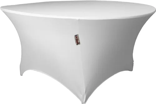 Vista 17 de LA Linen Mantel redondo de elastano, 60 x 30 pulgadas, negro