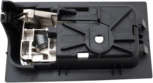 Vista 3 de TRQ Manija de puerta interior delantera izquierda cromada y negra para el lado del conductor compatible con Ford F-150 2012-2014