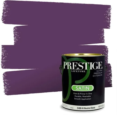 Vista 77 de PRESTIGE Pinturas de pintura interior e imprimación en uno, 1 galón, plano, combinación comparable de Sherwin Williams* Kimono Violet*
