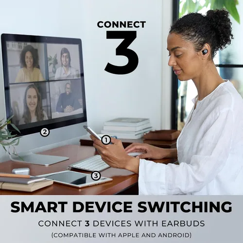 Vista 4 de Technics Auriculares Inalámbricos Bluetooth HiFi True Wireless Multipoint Earbuds II, Cancelación Activa de Ruido, Conectividad Multipunto de 3