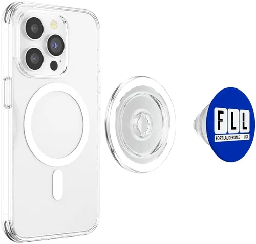 Vista 4 de FLL Fort Lauderdale FL USA Travel Souvenir Black Text PopSockets MagSafe PopGrip for iPhone