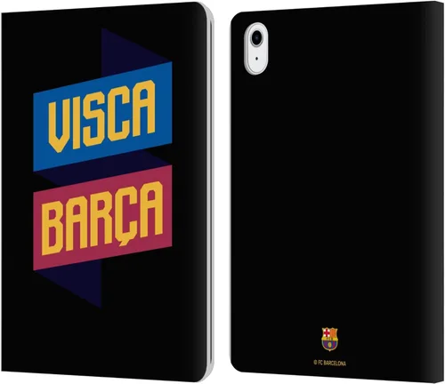 Vista 11 de Head Case Designs Officially Licensed FC Barcelona Logo and Pattern Forca Barca Leather Wallet Case Compatible with Apple iPad Air 11