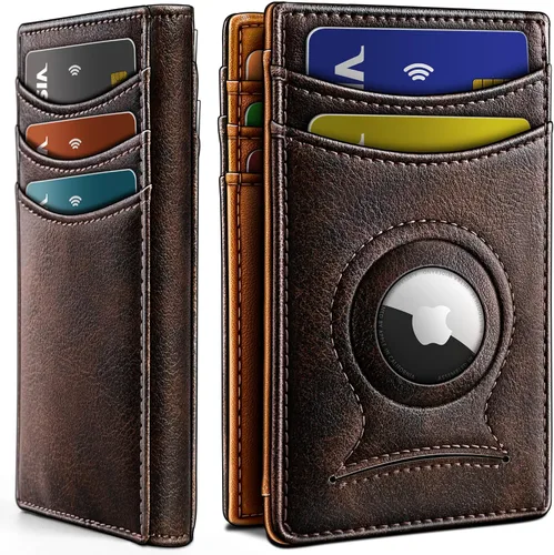 Vista 14 de BULLIANT Billetera Airtag para hombre, delgada con clip para dinero, cierre magnético, 12 tarjetas en el bolsillo frontal, bloqueo RFID